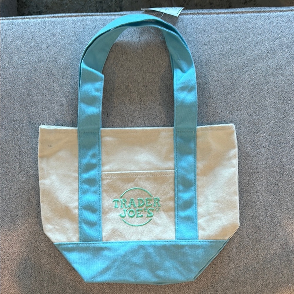 Trader Joe’s Pastel Mini Tote Bag BLUE